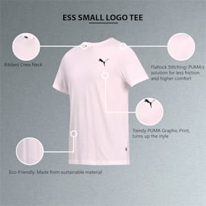 Essentials Small Logo Regular Fit Men's  T-shirt, Puma White-Puma White-Cat