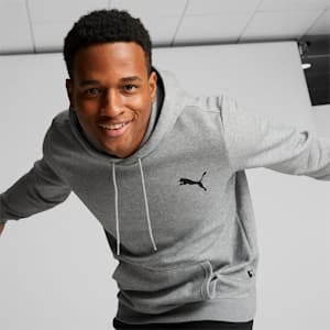 Essentials Small Logo Men's Hoodie, Medium Gray Heather-Cat