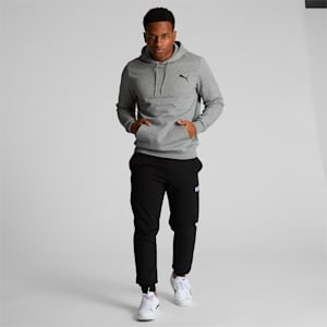 Essentials Small Logo Men's Hoodie, Medium Gray Heather-Cat
