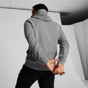 Essentials Small Logo Men's Hoodie, Medium Gray Heather-Cat