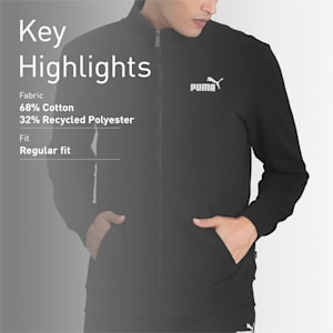 Essentials Regular Fit Men's Track Jacket, Puma Black, extralarge-IND