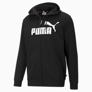 Big Logo Full-Zip Regular Fit Men's Hoodie, Puma Black, extralarge-IND