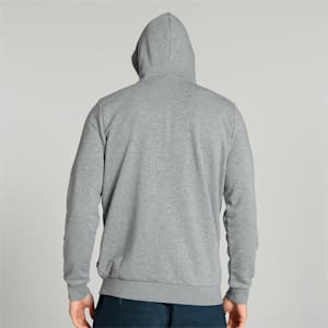 Essential Big Logo Full-Zip Regular Fit Men's Hoodie, Medium Gray Heather, extralarge-IND