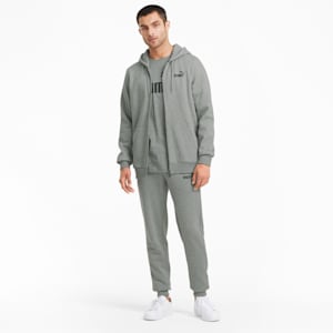 Essentials Full-Zip Logo Hoodie Men, Medium Gray Heather, extralarge