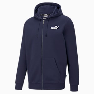 Essentials Small Logo Full-Zip Regular Fit Men's Hoodie, Peacoat