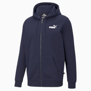 Small Logo Full-Zip Regular Fit Men's Hoodie, Peacoat, extralarge-IND