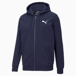 Small Logo Full-Zip Regular Fit Men's Hoodie, Peacoat-Cat, extralarge-IND