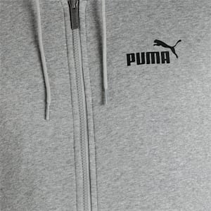 Small Logo Full-Zip Men's Hoodie, Medium Gray Heather, extralarge-IND