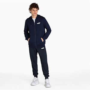 Essentials Small Logo Full-Zip Men's Hoodie, Peacoat
