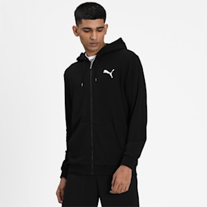 Small Logo Full-Zip Men's Hoodie, Puma Black-Cat, extralarge-IND