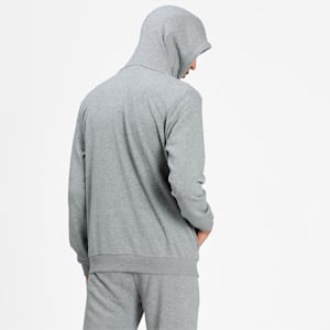 Essentials Small Logo Full-Zip Men's Hoodie, Medium Gray Heather-Cat