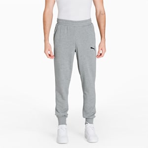 Essentials Logo Regular Fit Knitted Men's Sweat Pants, Medium Gray Heather-Cat, extralarge-IND