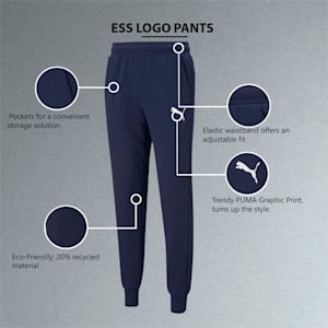 Essentials Logo Regular Fit Knitted Men's Sweat Pants, Peacoat-Cat