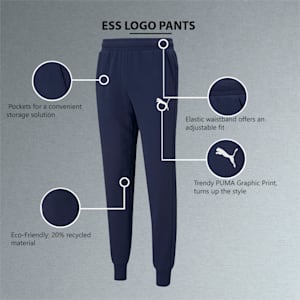 Logo Men's Regular Fit Knitted Sweat Pants, Peacoat-Cat, extralarge-IND