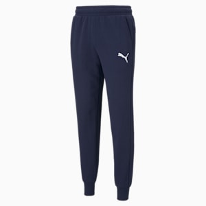 Logo Men's Regular Fit Knitted Sweat Pants, Peacoat-Cat, extralarge-IND