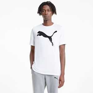 Active Big Logo Regular Fit Men's  T-shirt, Puma White, extralarge-IND
