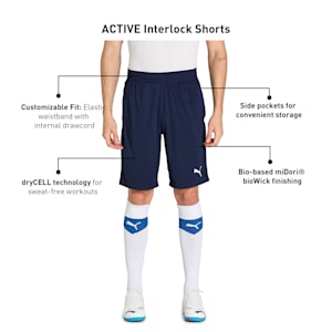 Active Interlock Men's Regular Fit Shorts, Peacoat, extralarge-IND