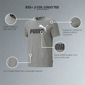 Essentials+ 2 Colour Logo Men's T-shirt, Medium Gray Heather