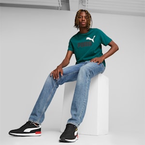 Essentials+ 2 Colour Logo Men's T-shirt, Malachite, extralarge-IND
