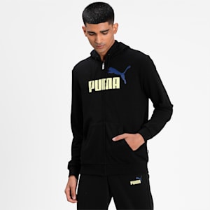 Essentials+ Two-Tone Full-Zip Men's Hoodie, Puma Black