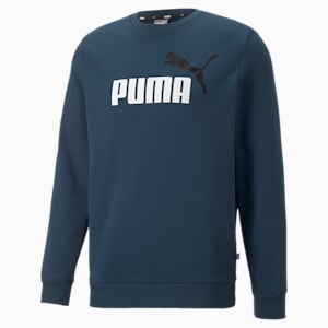 Essentials+ 2 Colour Big Logo Men's Sweatshirt, Marine Blue, extralarge-IND