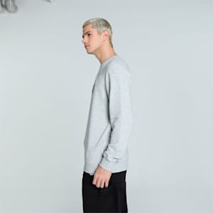 Essentials+ Two-Tone Big Logo Crew Men's Sweat Shirt, Light Gray Heather, extralarge-IND