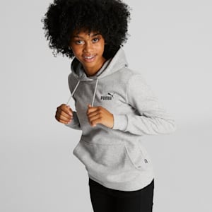 Sudadera con capucha para mujer Essentials Small Logo, Light Gray Heather, extralarge