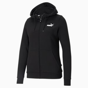 Essentials Full-Zip Women's Hoodie, Puma Black, extralarge