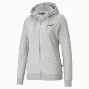 Essentials Full-Zip Women's Hoodie, Light Gray Heather, extralarge