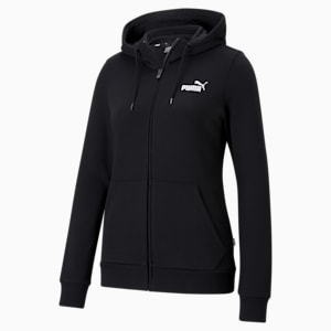 Essentials Full-Zip Women's Hoodie, Puma Black, extralarge