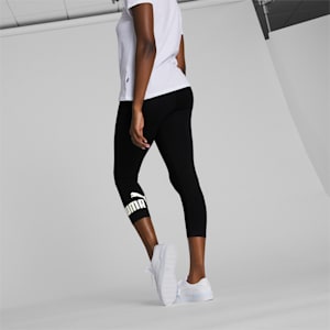 Essentials Women's 3/4 Logo Leggings, Puma Black