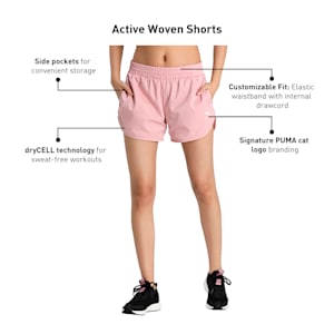 Active Woven Women's Shorts, Bridal Rose, extralarge-IND