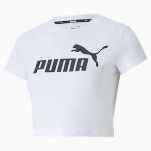 Essentials Logo Slim Fit Women's T-shirt, Puma White