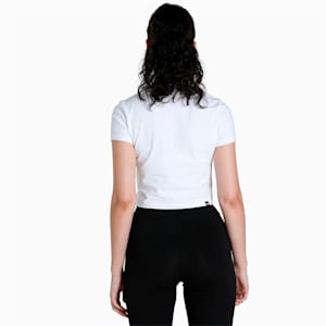 Essentials Logo Slim Fit Women's T-shirt, Puma White