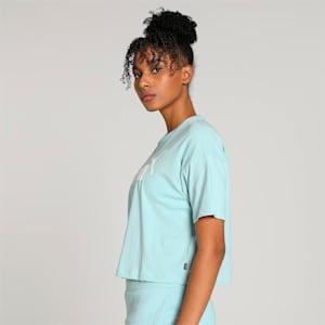 Women's Relaxed Fit Crop Top, Turquoise Surf, extralarge-IND