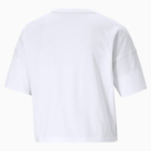 Essential Small Logo Relaxed Fit Women's Cropped T-Shirt, Puma White