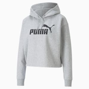 Essentials Cropped Logo Women's Hoodie, Light Gray Heather, extralarge-GBR