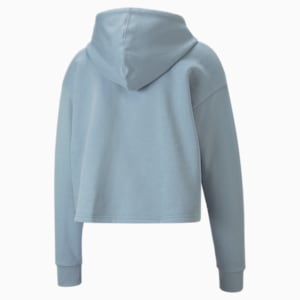 Essentials Cropped Logo Women's Hoodie, Blue Wash