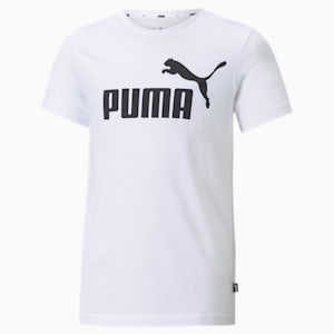 Essentials Logo Tee Big Kids, Puma White