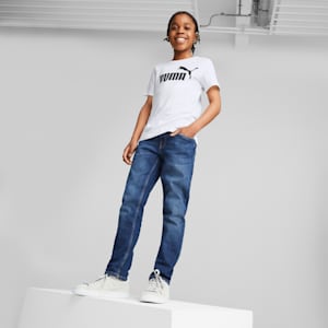Essentials Logo Tee Big Kids, Puma White