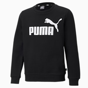 Essentials Big Logo Crew Neck Youth Sweatshirt, Puma Black