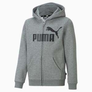 Big Logo Full-Zip Youth Hoodie, Medium Gray Heather, extralarge-IND