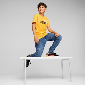 Essentials+ Two-Tone Logo Tee Big Kids, Yellow Sizzle, extralarge