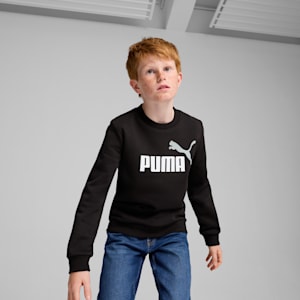 Two Tone Big Logo Youth Sweatshirt, PUMA White-Medium Gray, extralarge-IND