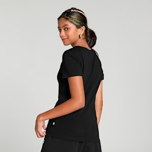 Logo Girl's T-Shirt, Puma Black, extralarge-IND
