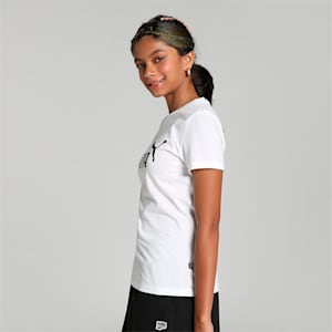 Logo Girl's T-Shirt, Puma White, extralarge-IND