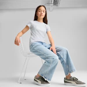 Playera juvenil con logotipo Essentials, Silver Mist, extralarge