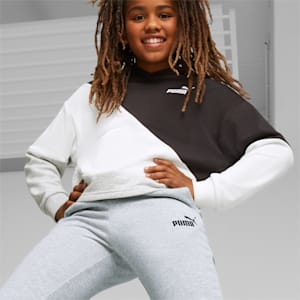 Logo Girl's Sweatpants, Light Gray Heather, extralarge-IND