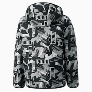 PUMA All Over Print Boy's Padded Jacket, Puma Black, extralarge-IND