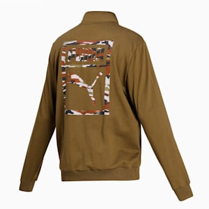 Camo Box Graphic Full-Zip Men's Sweatshirt, Dark Olive